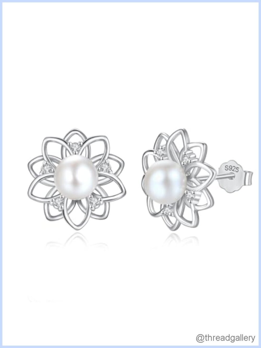 Freshwater Pearl Stud Earrings 925 Sterling Silver Hypoallergenic